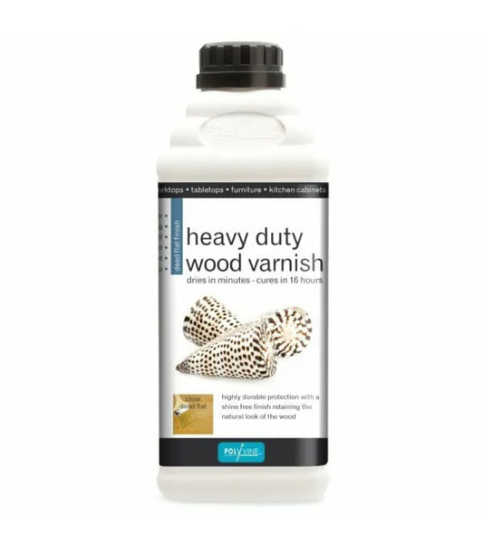 Polyvine Heavy Duty Interior Wood Varnish Dead Flat 4LT 1LT 500ML
